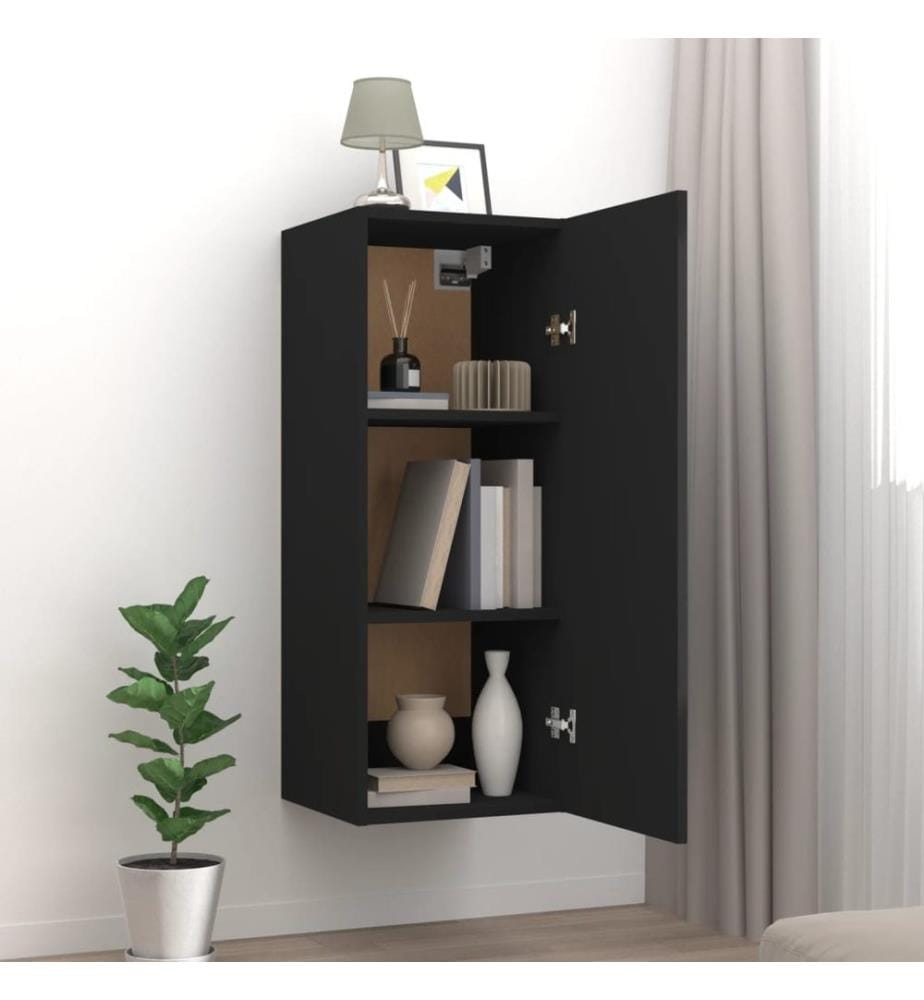 Hängeschrank Schwarz 34,5x34x90 cm Holzwerkstoff