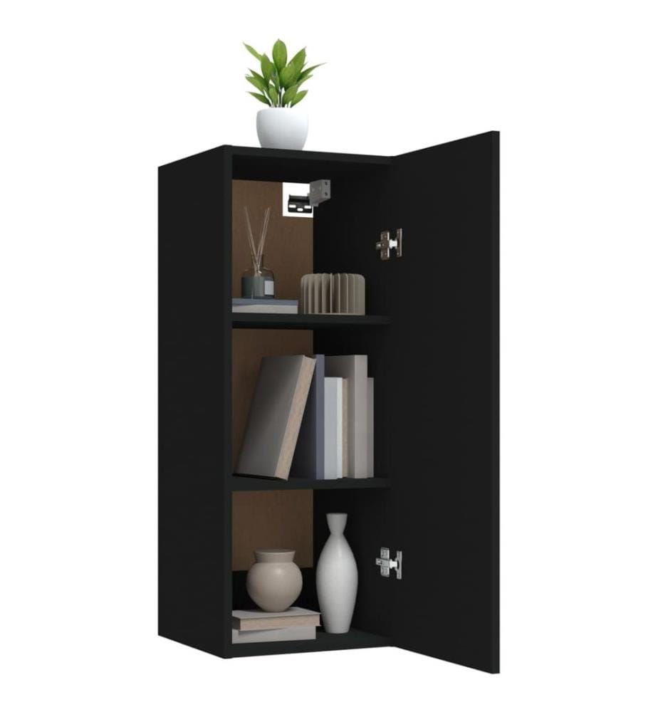 Hängeschrank Schwarz 34,5x34x90 cm Holzwerkstoff