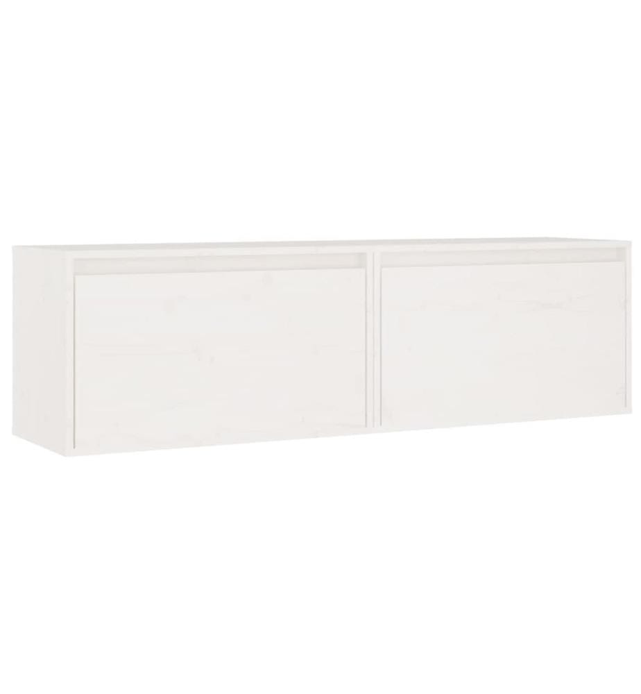 Wandschränke 2 Stk. Weiss 60x30x35 cm Massivholz Kiefer