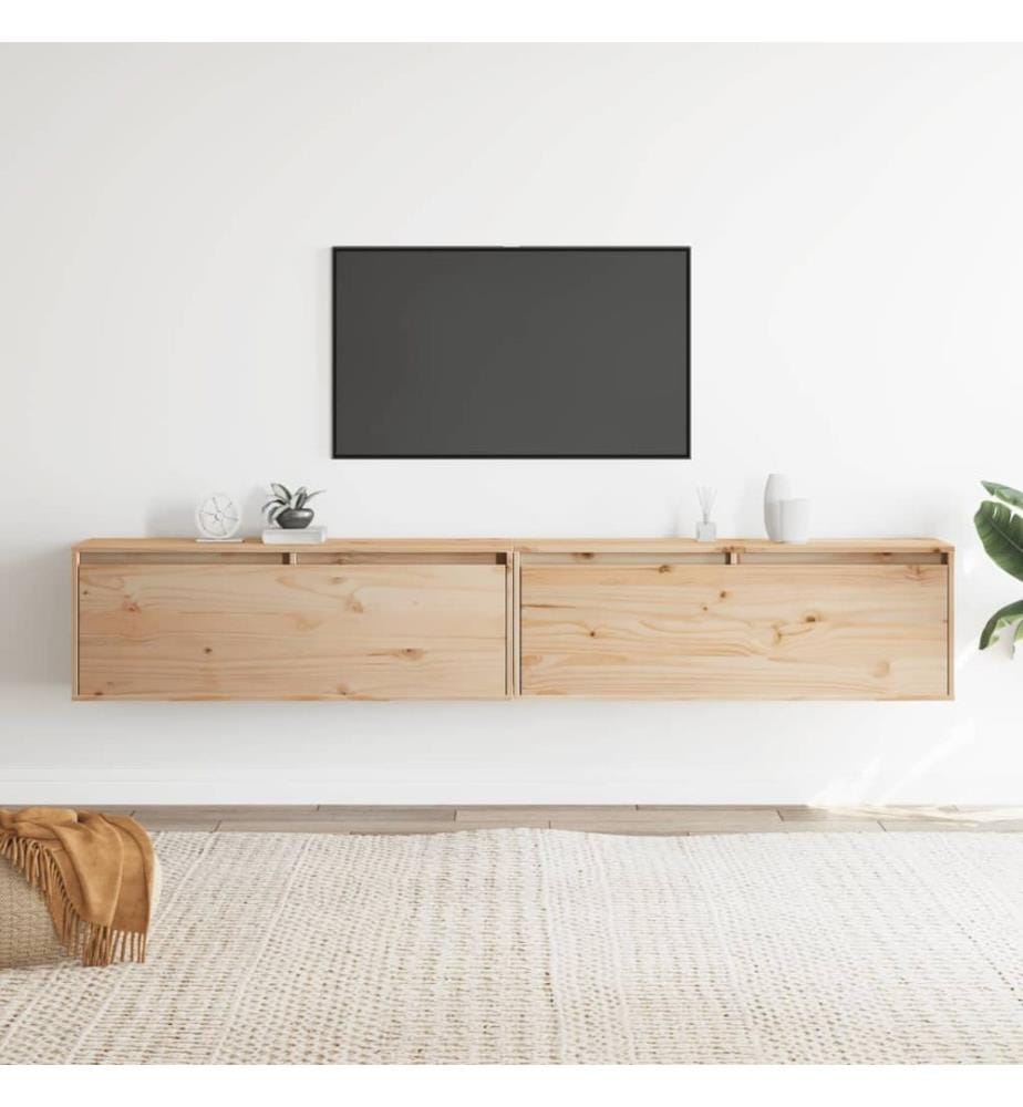 Wandschränke 2 Stk. 100x30x35 cm Massivholz Kiefer