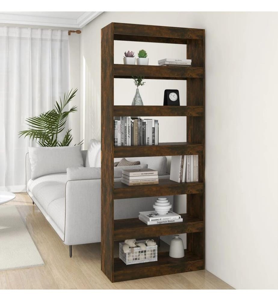 Bücherregal/Raumteiler Räuchereiche 80x30x198 cm Holzwerkstoff