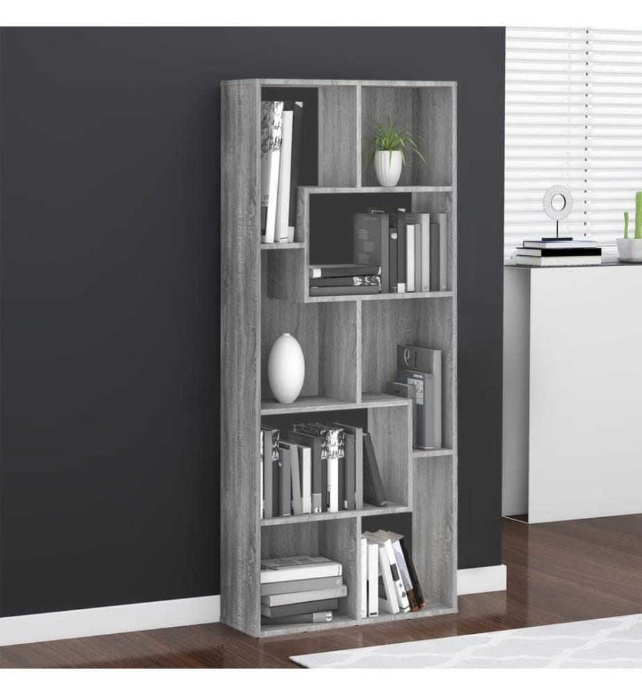 Bücherregal Grau Sonoma 67x24x161 cm Holzwerkstoff