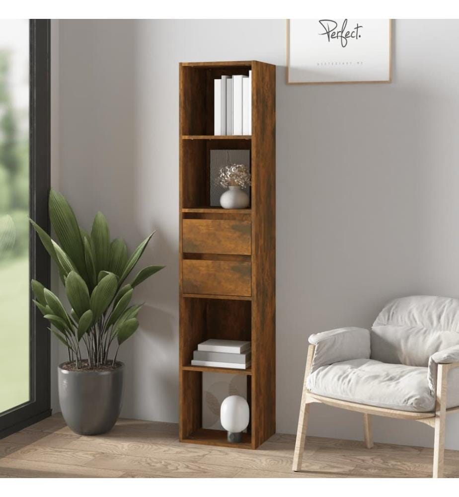 Bücherregal Räuchereiche 36x30x171 cm Holzwerkstoff