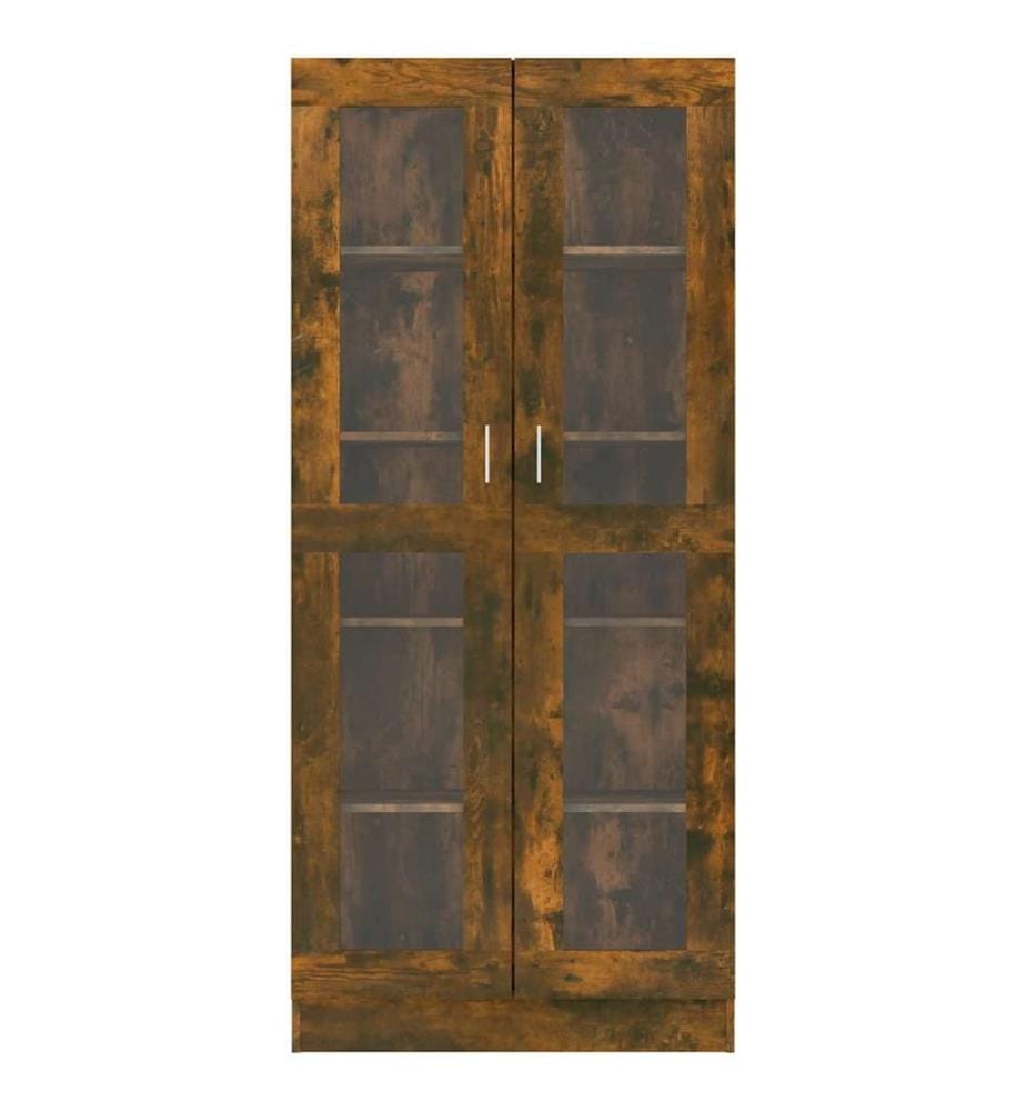 Vitrinenschrank Räuchereiche 82,5x30,5x185 cm Holzwerkstoff