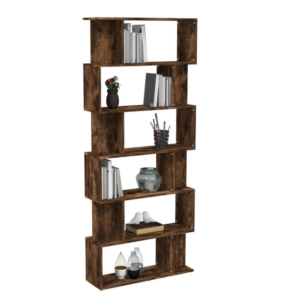 Bücherregal/Raumteiler Räuchereiche 80x24x192 cm Holzwerkstoff