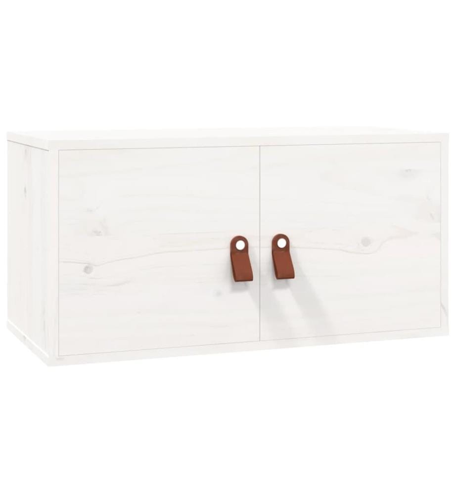 Wandschrank Weiss 60x30x30 cm Massivholz Kiefer