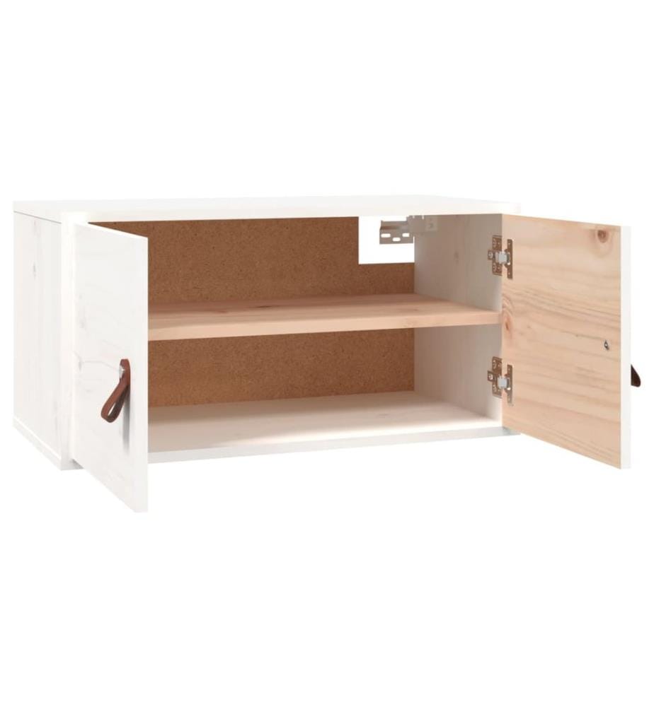 Wandschrank Weiss 60x30x30 cm Massivholz Kiefer