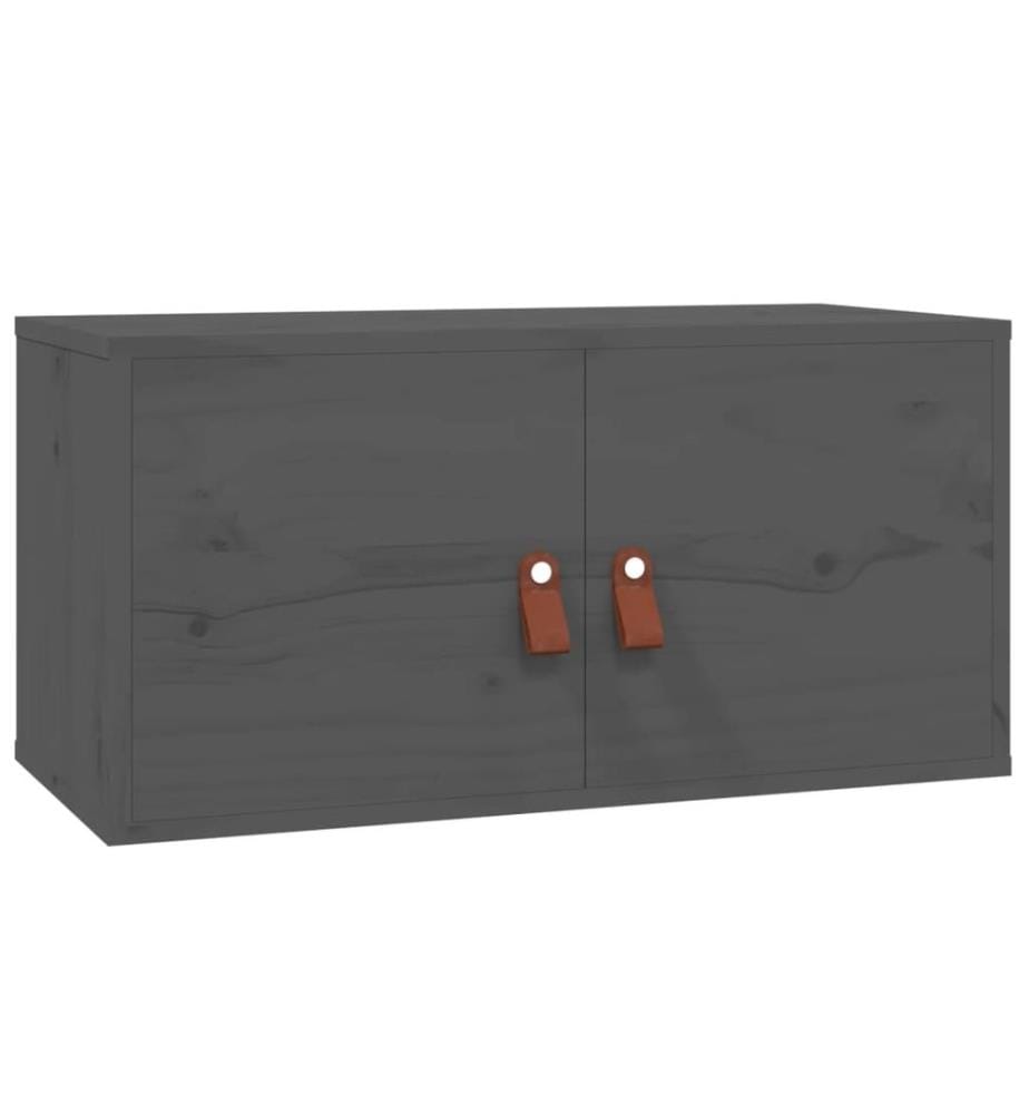 Wandschränke 2 Stk. Grau 60x30x30 cm Massivholz Kiefer