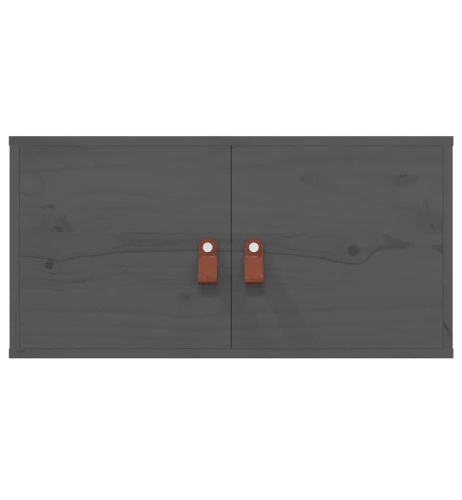 Wandschränke 2 Stk. Grau 60x30x30 cm Massivholz Kiefer