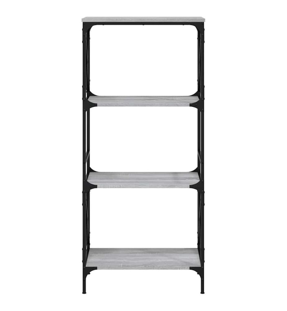 Bücherregal 4 Böden Grau Sonoma 59x35x132 cm Holzwerkstoff