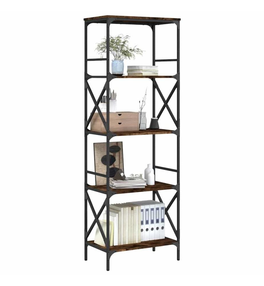 Bücherregal 5 Böden Räuchereiche 59x35x171 cm Holzwerkstoff