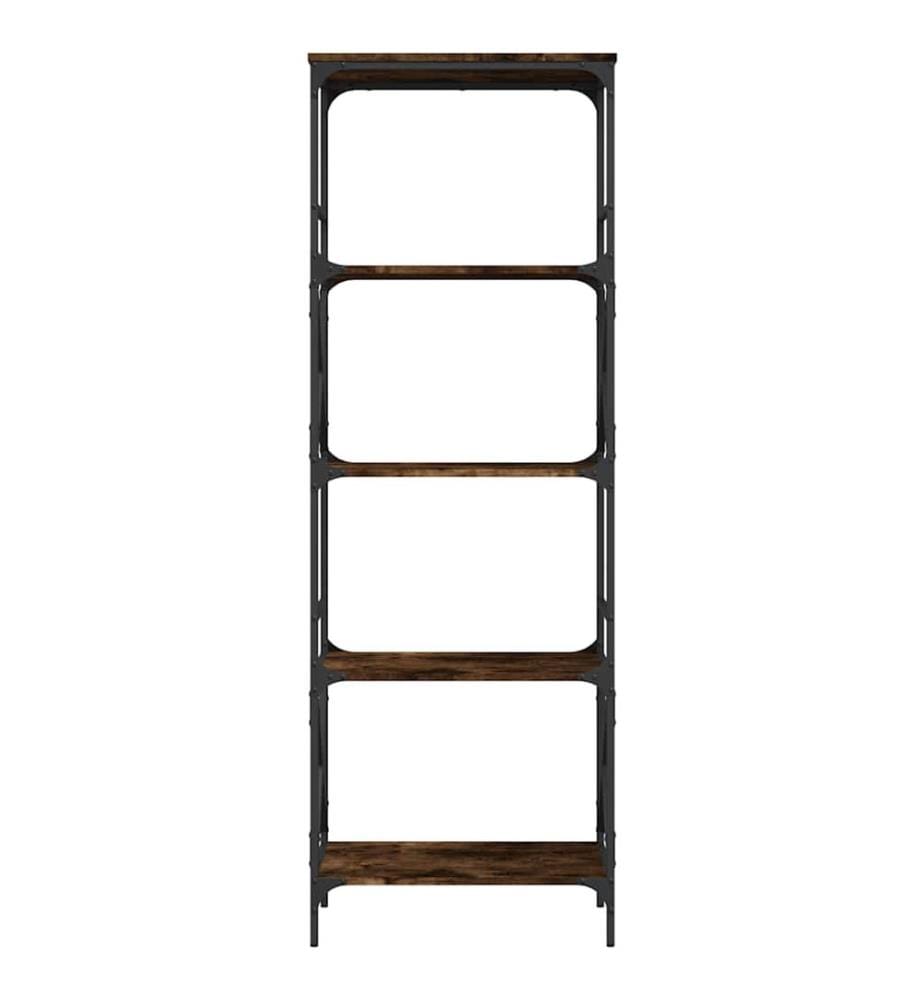 Bücherregal 5 Böden Räuchereiche 59x35x171 cm Holzwerkstoff