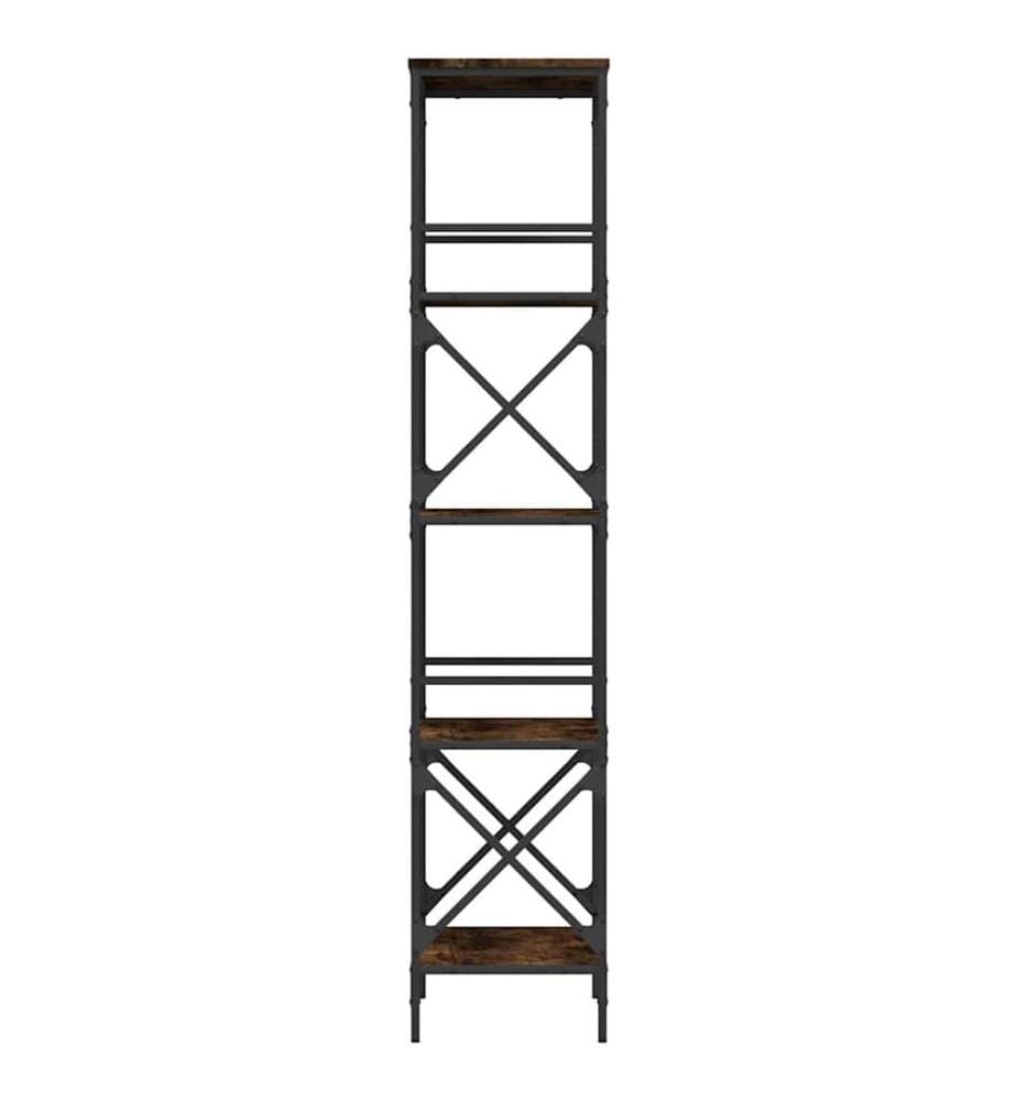 Bücherregal 5 Böden Räuchereiche 59x35x171 cm Holzwerkstoff