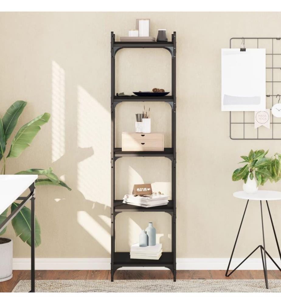 Bücherregal 5 Böden Schwarz 40x30x154 cm Holzwerkstoff