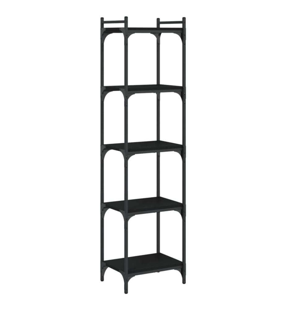 Bücherregal 5 Böden Schwarz 40x30x154 cm Holzwerkstoff