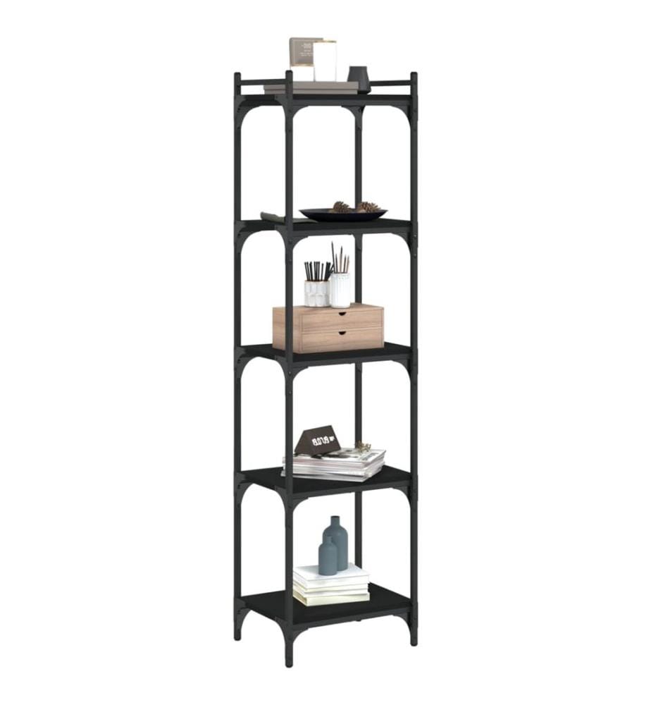 Bücherregal 5 Böden Schwarz 40x30x154 cm Holzwerkstoff