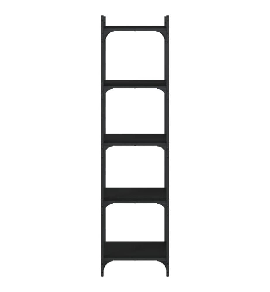 Bücherregal 5 Böden Schwarz 40x30x154 cm Holzwerkstoff