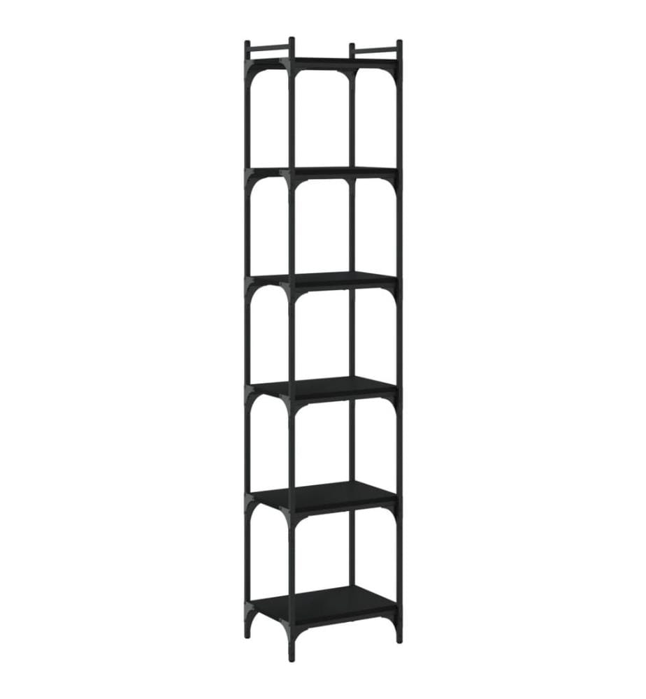 Bücherregal 6 Böden Schwarz 40x30x188 cm Holzwerkstoff