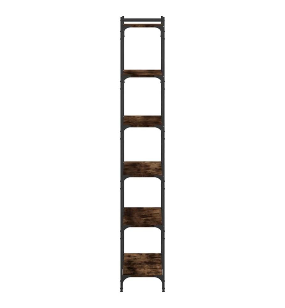 Bücherregal 6 Böden Räuchereiche 80x30x188 cm Holzwerkstoff