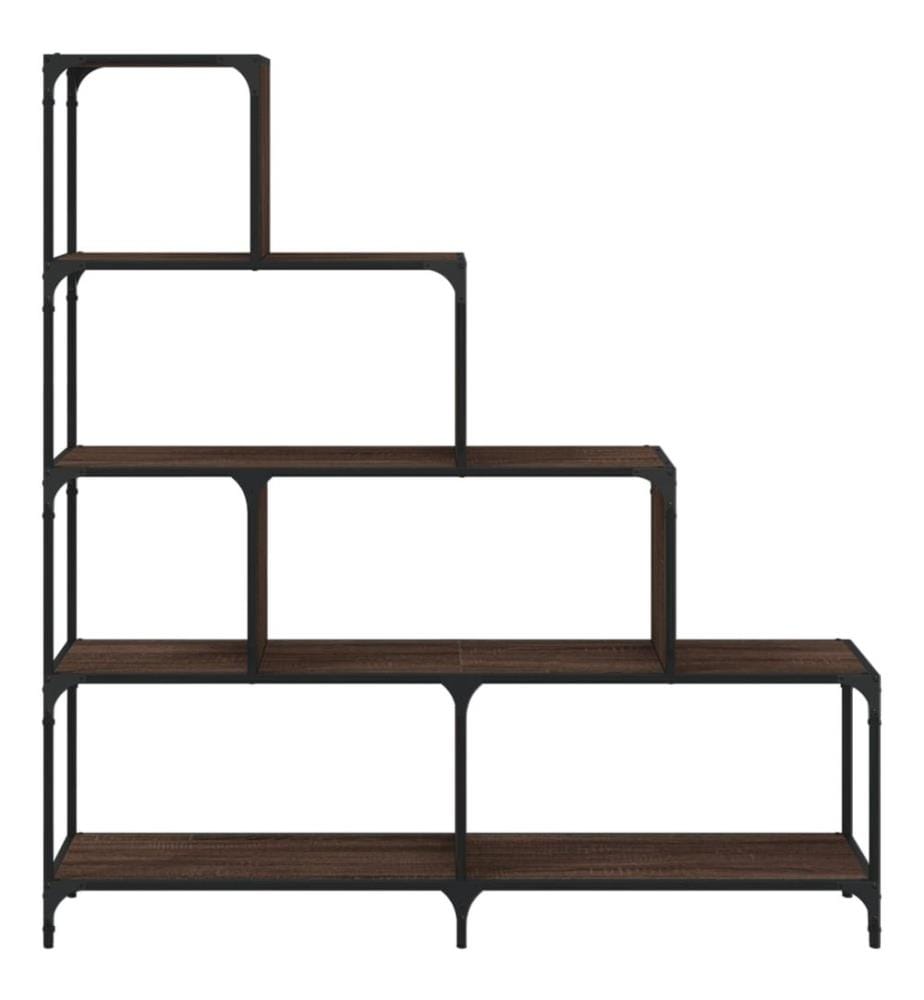 Bücherregal 4 Etagen Braun Eichen-Optik 139x33,5x149 cm