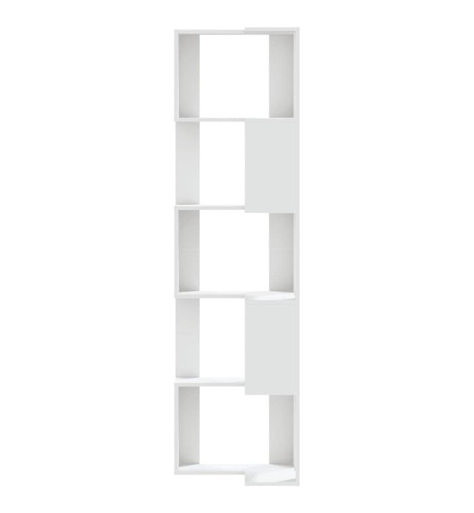 Eck-Bücherregal 5 Böden Weiss 50x50x179 cm Holzwerkstoff