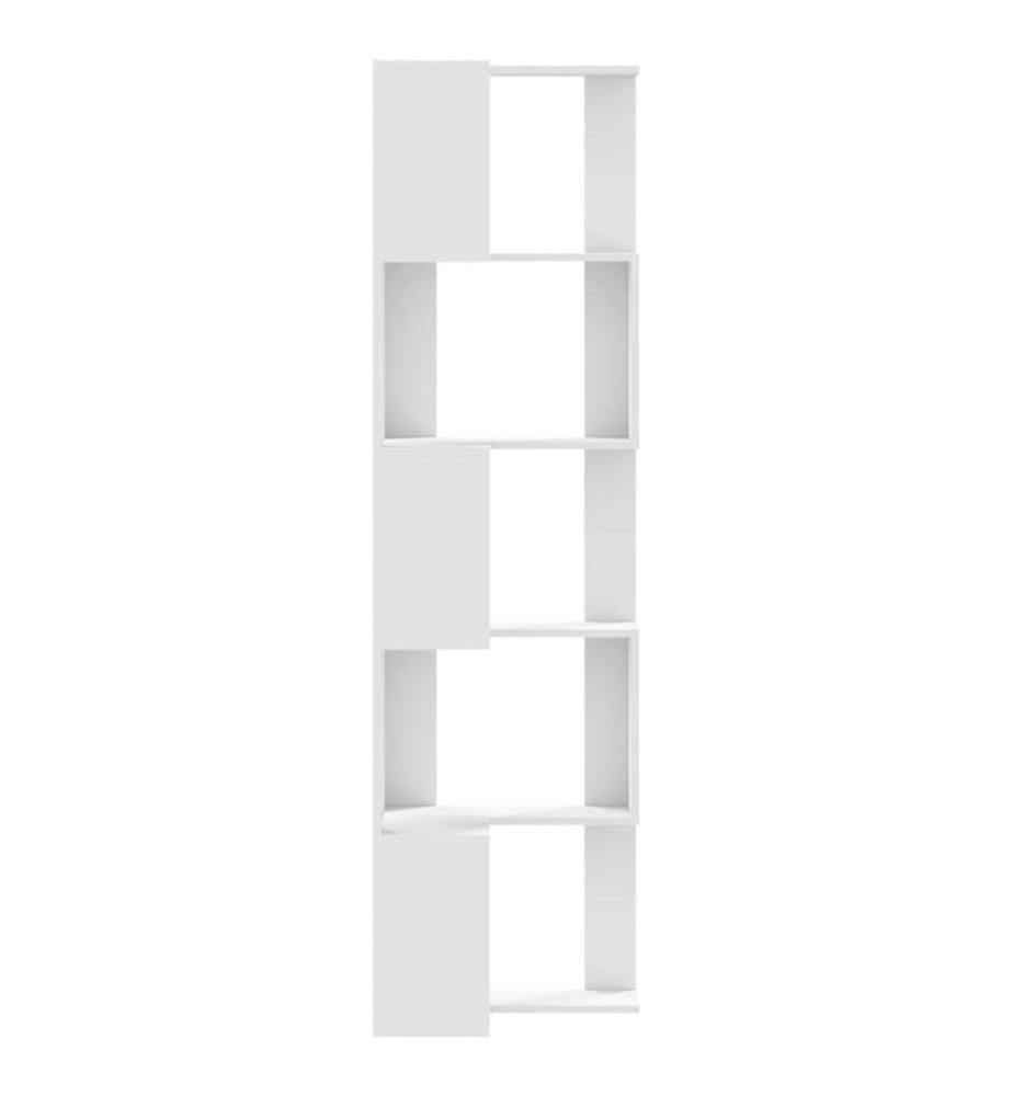 Eck-Bücherregal 5 Böden Weiss 50x50x179 cm Holzwerkstoff
