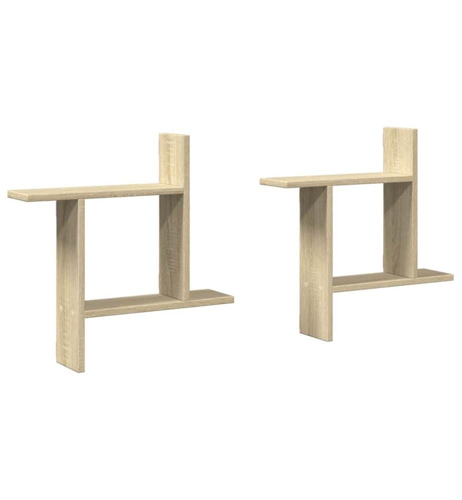 Wandregale 2 Stk. Sonoma-Eiche 50x12x50 cm Holzwerkstoff