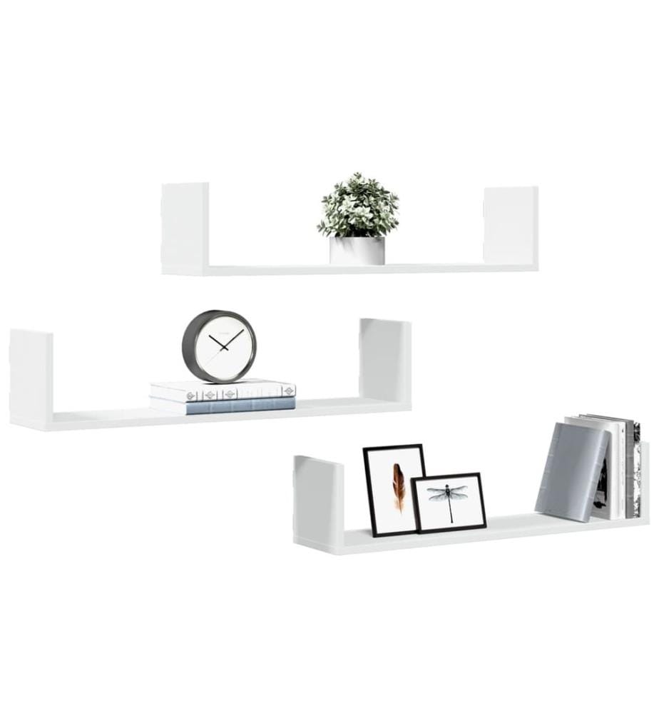 Wandregale 3 Stk. Weiss 80x18x18 cm Holzwerkstoff