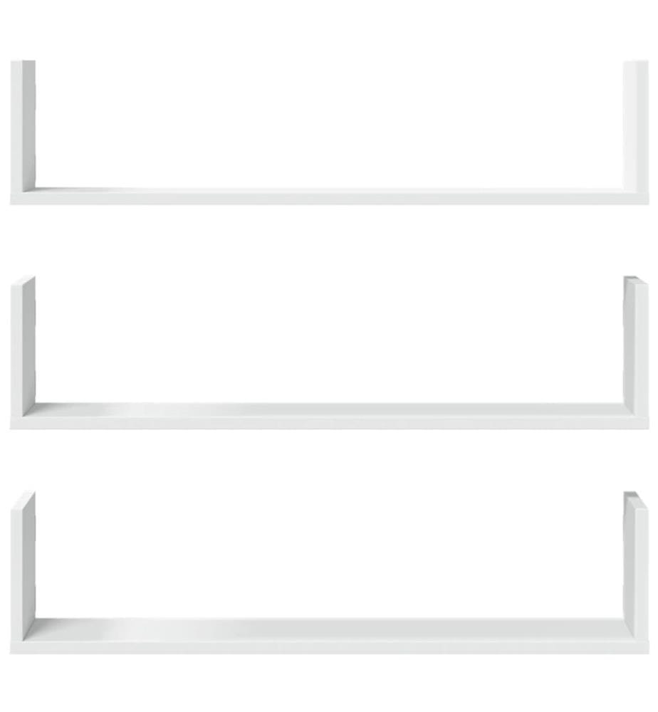 Wandregale 3 Stk. Weiss 80x18x18 cm Holzwerkstoff