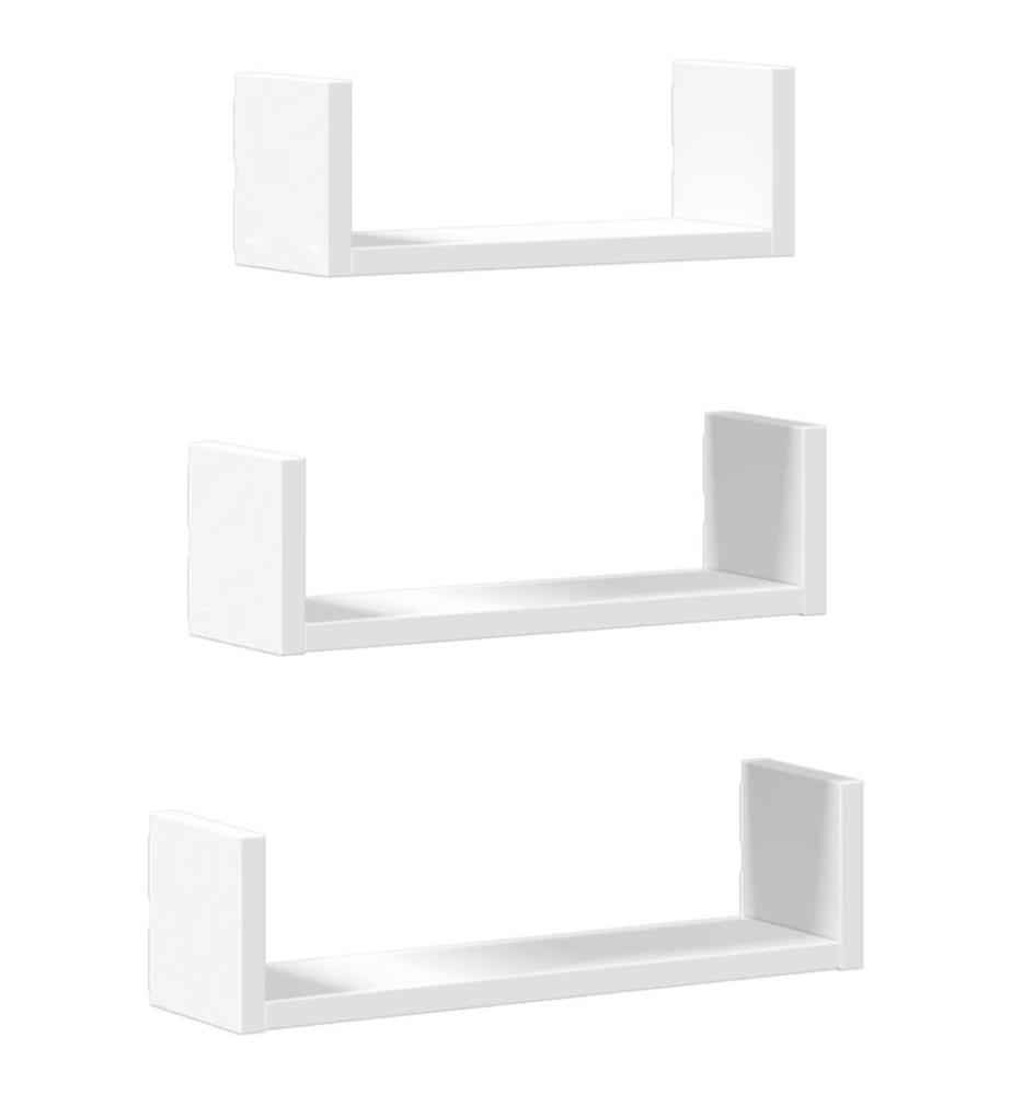 Wandregal 3 Stk. Weiss Holzwerkstoff