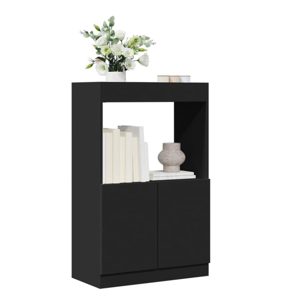 Highboard Schwarz 63x33x100 cm Holzwerkstoff