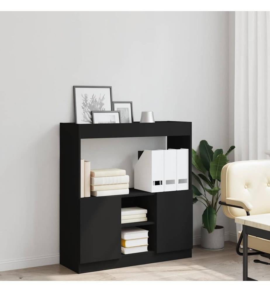 Highboard Schwarz 92x33x100 cm Holzwerkstoff