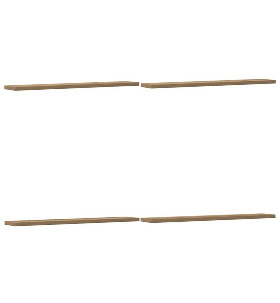 Panneau de bibliothèque 4 pcs chêne artisanal 60x10x1,5 cm
