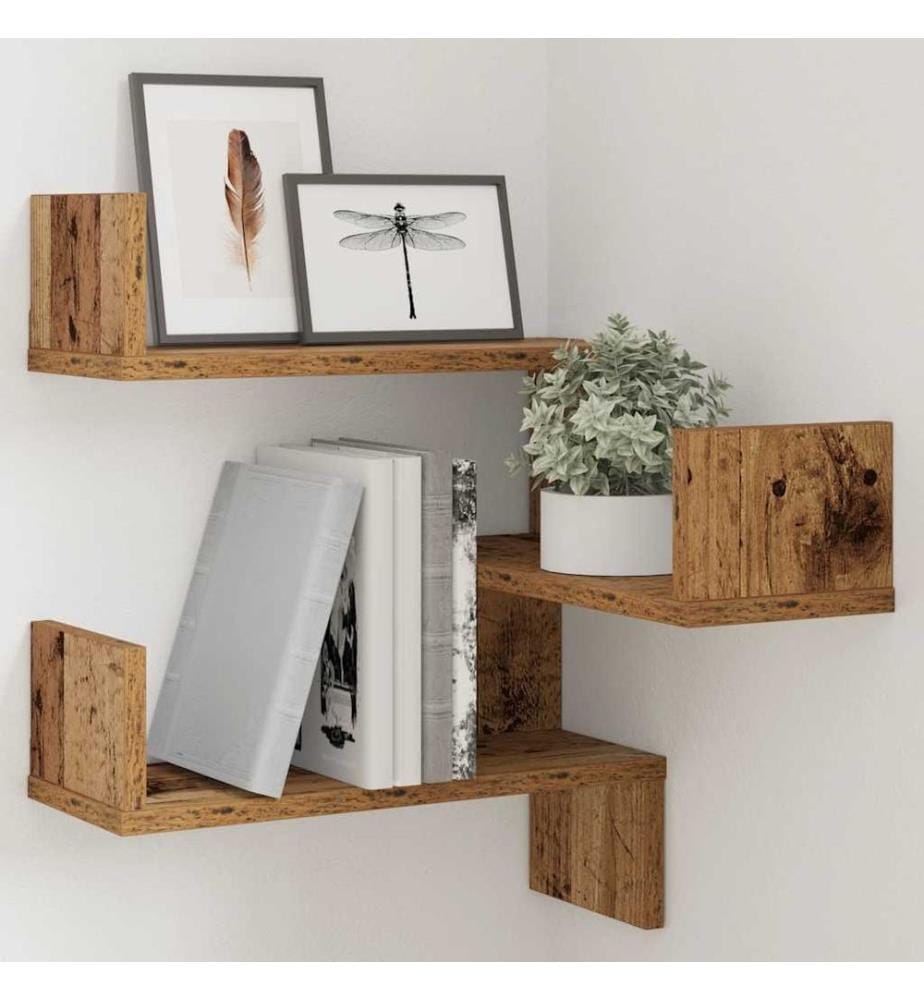Wand-Eckregal Altholz-Optik 40x40x49,5 cm Holzwerkstoff