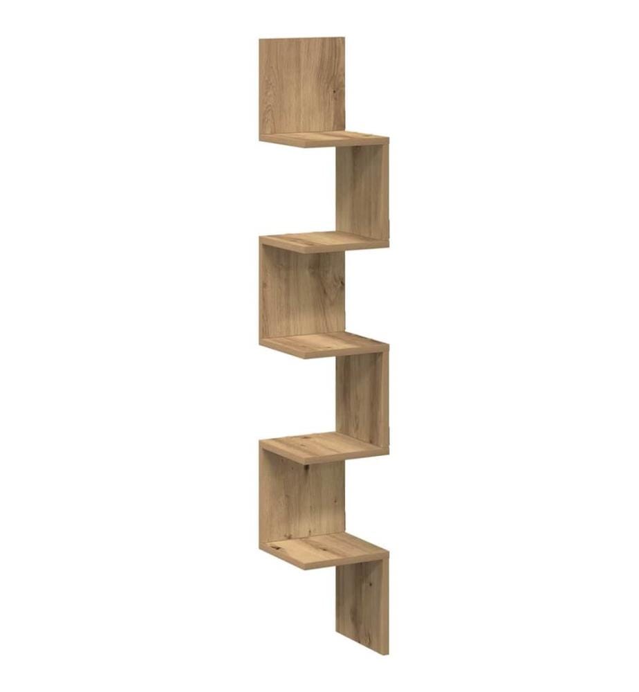 Wand-Eckregal Artisan-Eiche 20x20x127,5 cm Holzwerkstoff