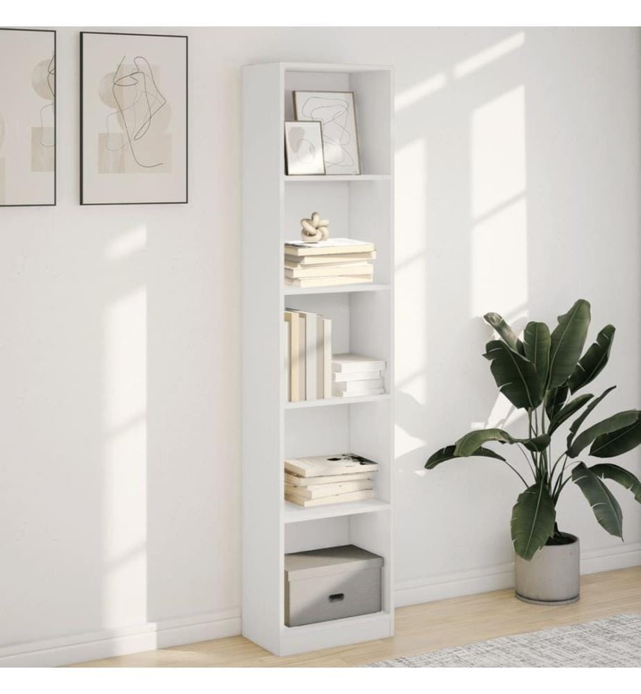 Bücherregal Weiss 40x24x176 cm Holzwerkstoff