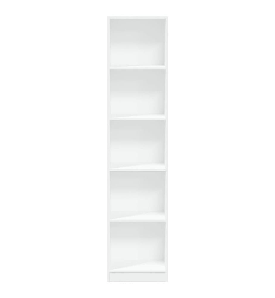 Bücherregal Weiss 40x24x176 cm Holzwerkstoff