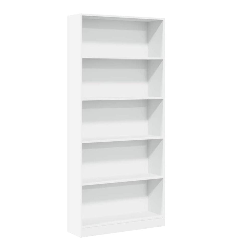 Bücherregal Weiss 80x24x176 cm Holzwerkstoff