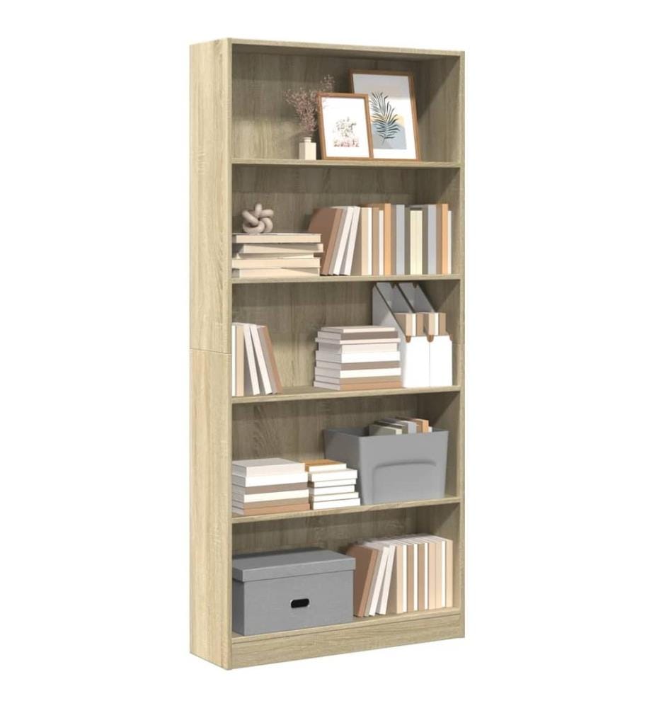 Bücherregal Sonoma-Eiche 80 x 24 x 176 cm Holzwerkstoff