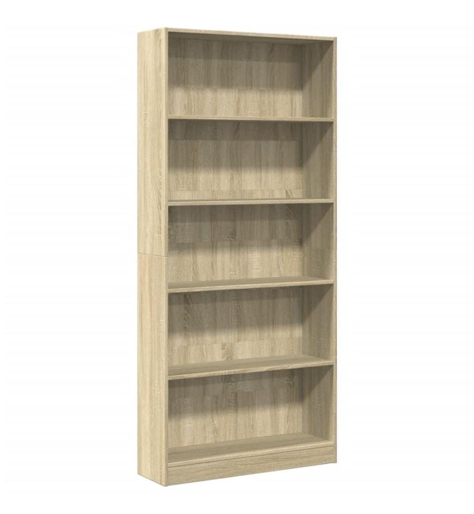 Bücherregal Sonoma-Eiche 80 x 24 x 176 cm Holzwerkstoff