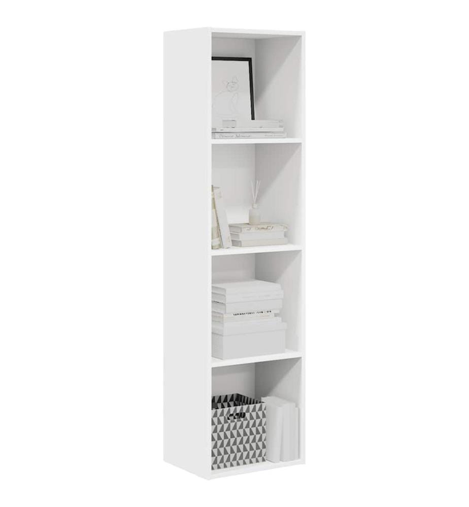 Bücherregal Weiss 40x30x152 cm Holzwerkstoff