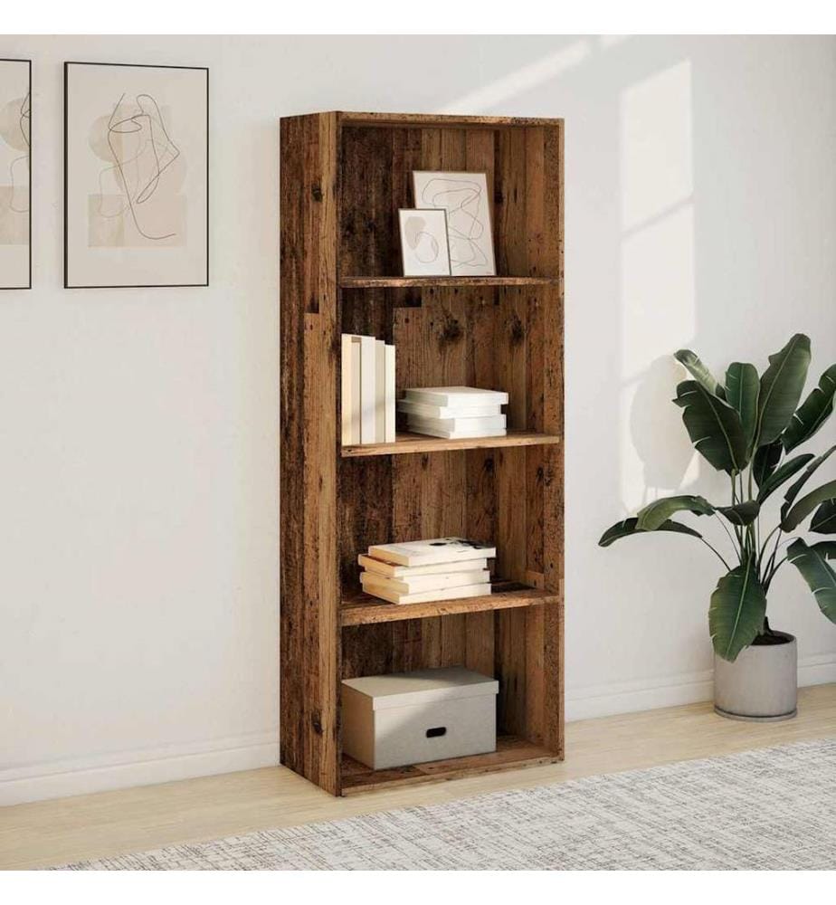 Bibliothèque vieux bois 60x30x152 cm bois d'ingénierie