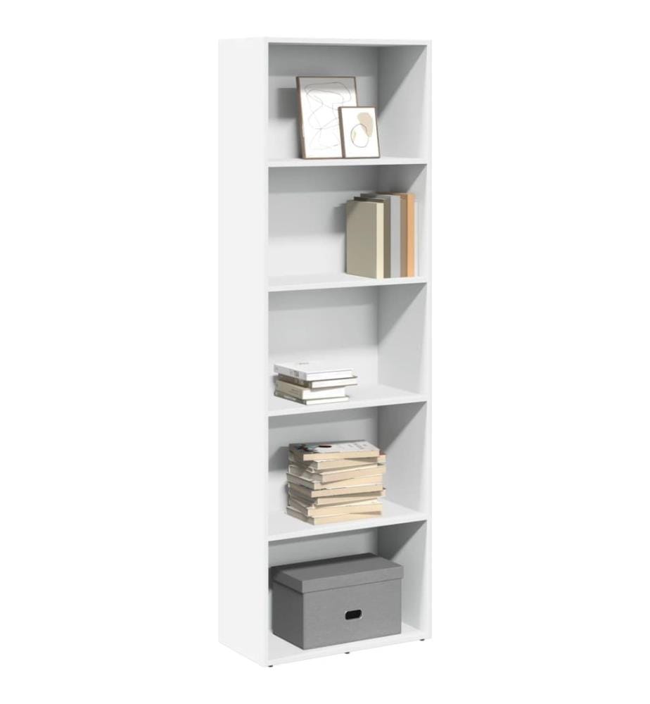 Bücherregal Weiss 60x30x189 cm Holzwerkstoff