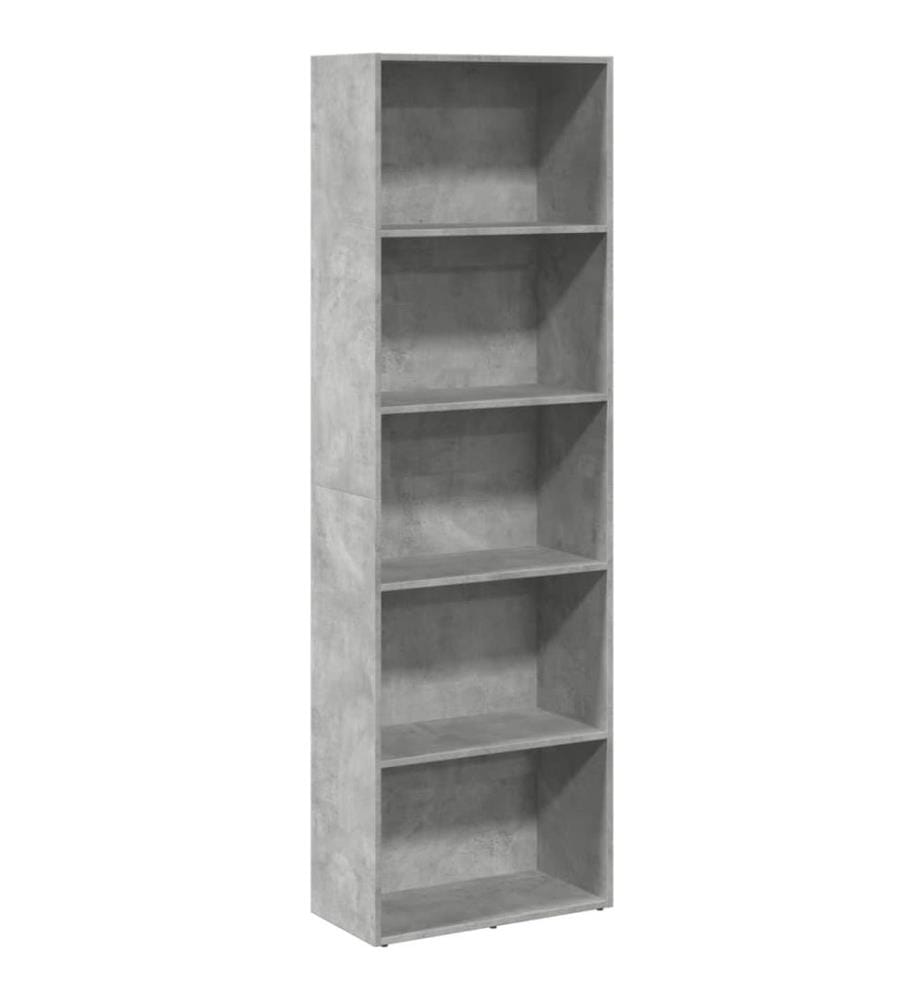 Bücherregal Betongrau 60x30x189 cm Holzwerkstoff