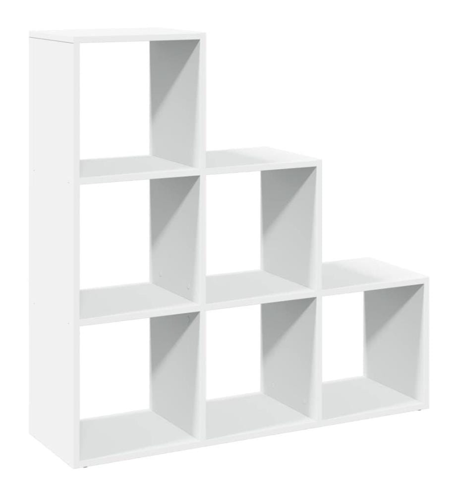 Raumteiler Bücherregal 3-stufig Weiss 99x29x99 cm Holzwerkstoff