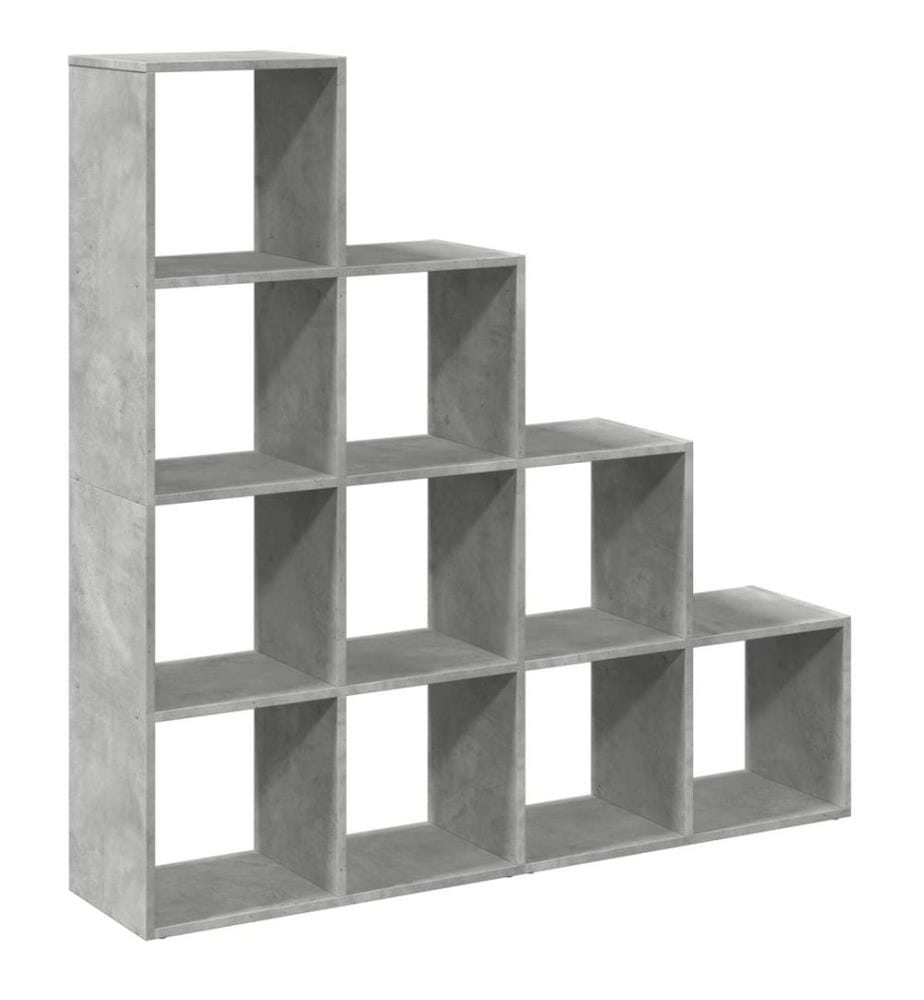 Étagère séparatrice de pièce à 4 niveaux gris béton