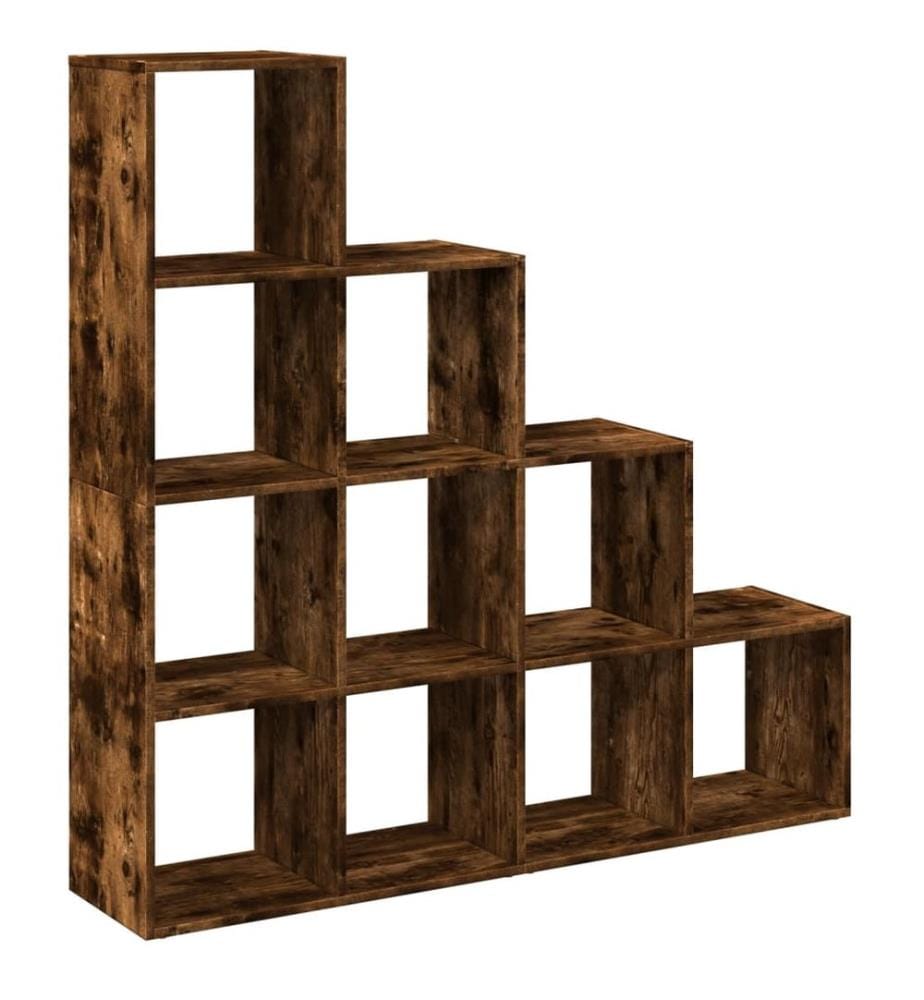 Raumteiler-Bücherregal 4 Stufen Räuchereiche 131,5x29x131,5 cm