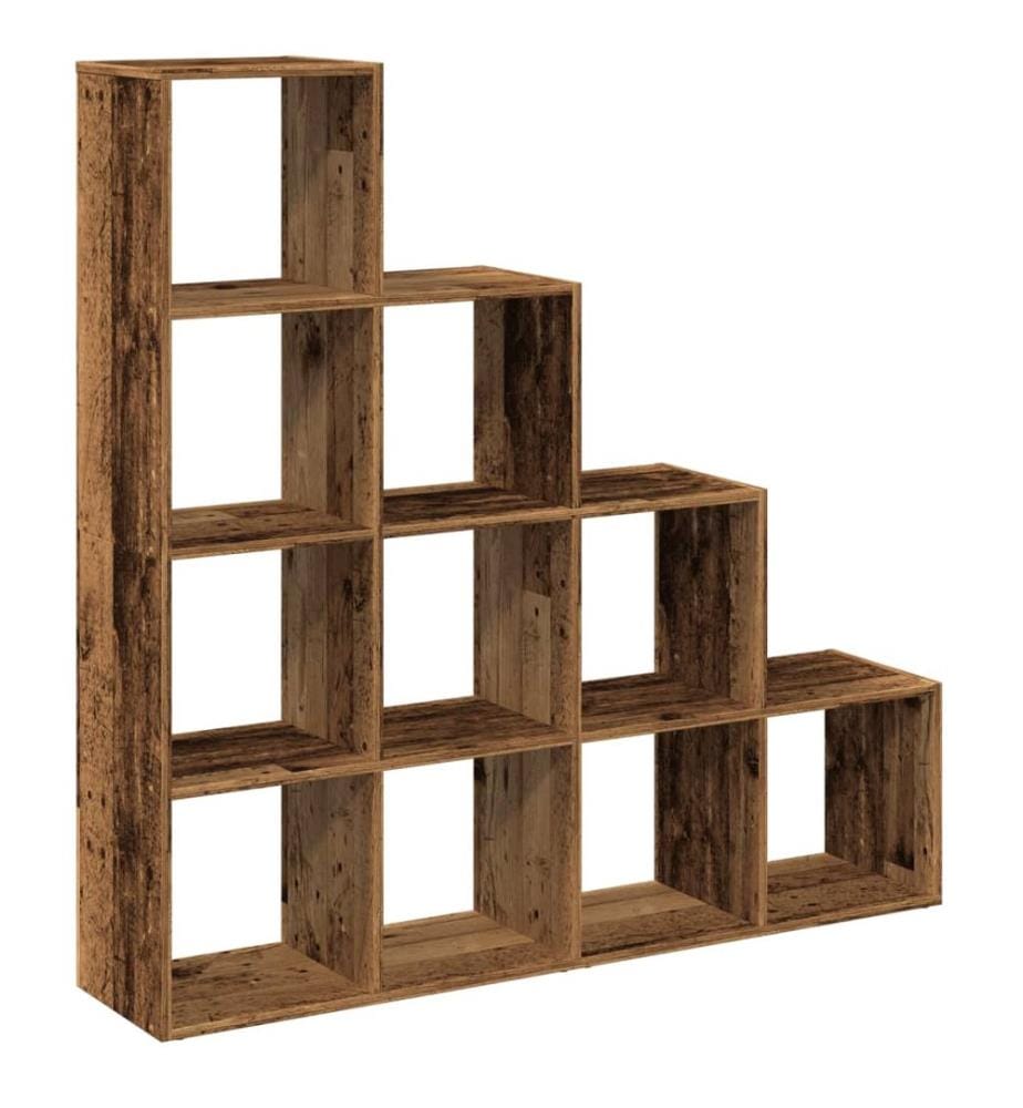 Raumteiler-Bücherregal 4 Stufen Altholz-Optik 131,5x29x131,5 cm
