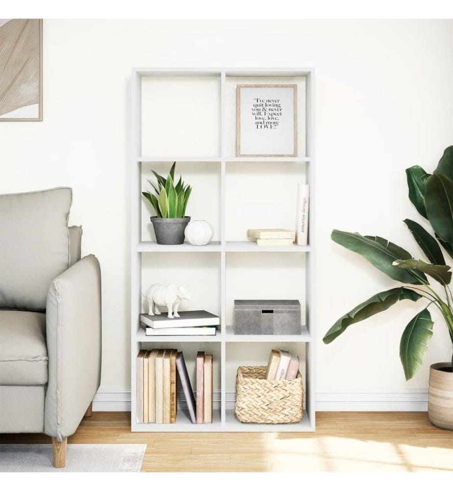 Raumteiler Bücherregal Weiss 69,5 x 29 x 137,5 cm Holzwerkstoff