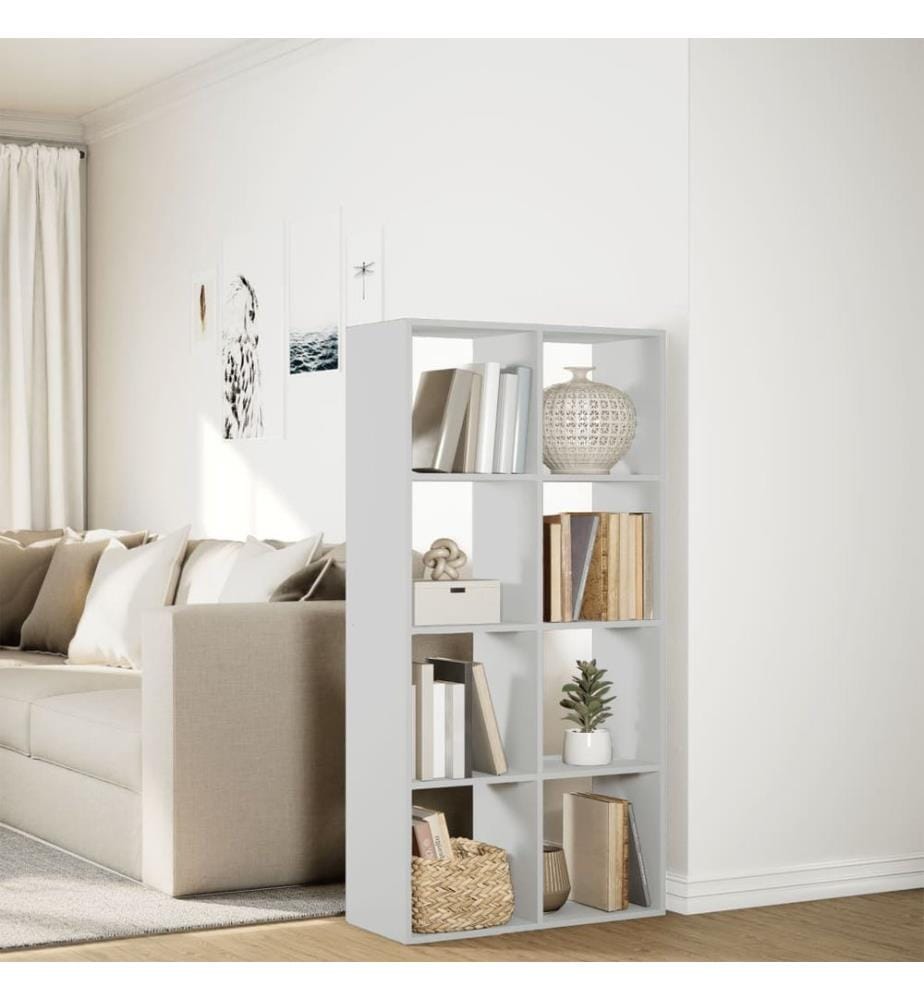 Raumteiler Bücherregal Weiss 69,5 x 29 x 137,5 cm Holzwerkstoff